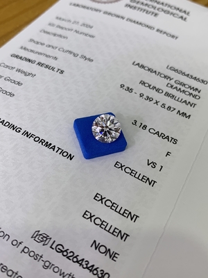 購入 3.18CT F VS1 3EX CVD 合成ダイヤモンドピアスカット IGI証明書 LG626434630 online manufacture
