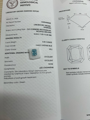 購入 3.55ct ファンシー インテンスブルー 実験室で育てたダイヤモンド OEM ODM online manufacture