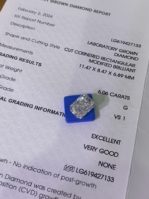 購入 6.06ct ファンシー 濃い青 実験室で育てた ダイヤモンド 輝く 鮮やかなカット online manufacture