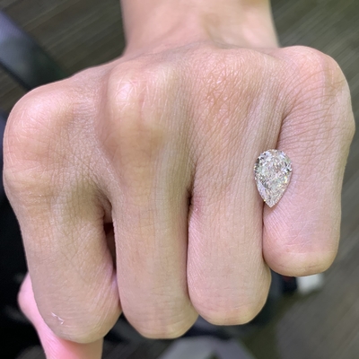 購入 2.36CT F VVS2 EX VG ペアカット CVD ローズラボ栽培ダイヤモンド online manufacture