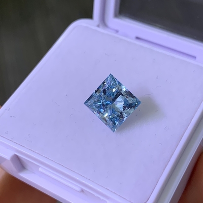 購入 3.22CT ファンシー インテンスブルー VS2 2EX CVD ラボ成長ダイヤモンドプリンセスカット online manufacture