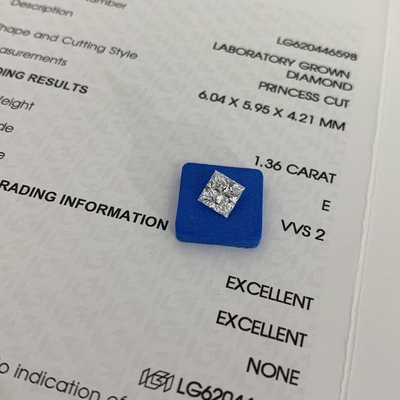 購入 1.36CT E VVS2 2EX CVD プリンセスカットラボ 成長ダイヤモンド IGI認定 online manufacture
