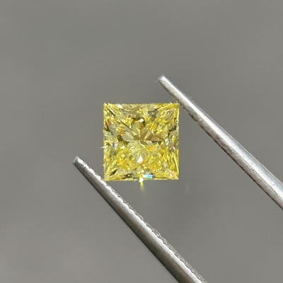 購入 1.06ct ラボ ダイヤモンド 黄色 プリンセスカット CVD ファンシー 濃い 黄色 VVS2 2EX N IGI online manufacture
