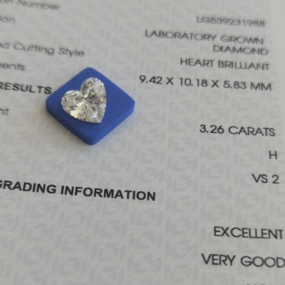 購入 3.26ct ハート形 ラボダイヤモンド CVD H VS2 2EX N IGI LG539231988 online manufacture
