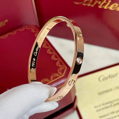 購入 18k マシッドゴールド ブレスレット 4 ダイヤモンド ラブ ブレスレット 0.42 カラット 天然ダイヤモンド 宝石 online manufacture