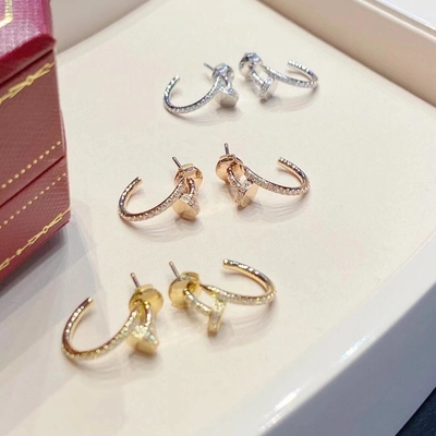 購入 天然ダイヤモンド0.51カラット ネイルイヤリング 18k マシッドゴールド イヤリング VS GH online manufacture
