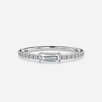 購入 ラボで育てたダイヤの婚約バンド VVS 透明性 HPHT スメラルドカット online manufacture