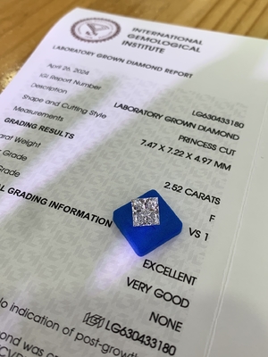 2.52カラットF色 VS1 透明性 EX VG CVD ラボ製ダイヤモンド
