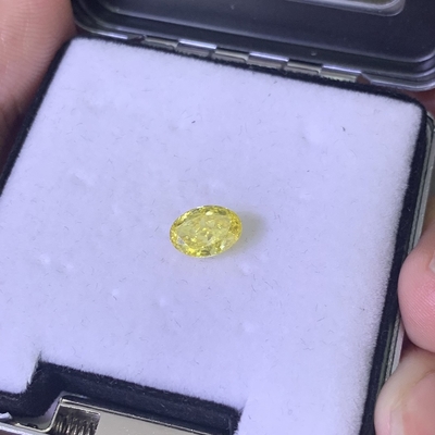 1.51ct 実験室で育てたダイヤモンド オバルカット HPHT 鮮やかな黄 VS1 2EX N
