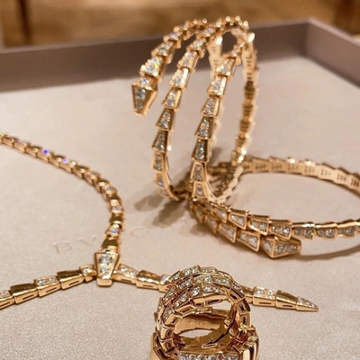 18k マシッドゴールド 蛇のブレスレット 天然ダイヤモンド レプリカ 宝石 蛇のブレスレット