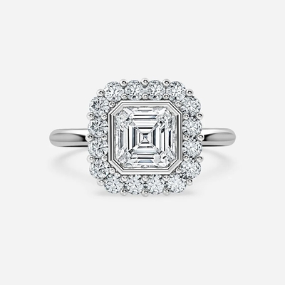 ラボで育てたダイヤモンドの結婚指輪 VVS クリアリティ HPHT 丸い形のプリンセスカットリング