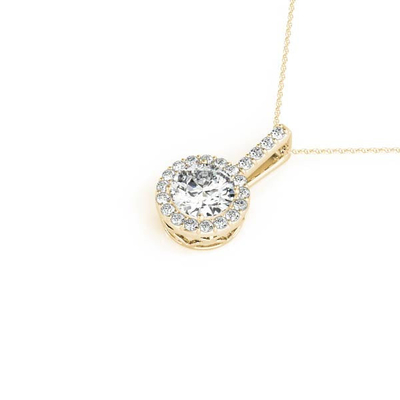 18K 14K 10K 固金 透明性 CVD 丸切りのベゼル 宝石付きダイヤモンドネックレス