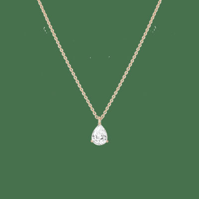 18K 14K 10K 固金 透明性 CVD ピアスカット ベゼル ダイヤモンド ネックレス