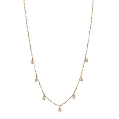 CVD 丸切りのベゼル 実験室で育てたダイヤモンド ネックレス 18K 14K 10K 固金 透明性