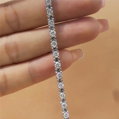固金 透明性 CVD 丸切断 ベゼル 実験室で育てた ダイヤモンド ブレスレット 18K 14K 10K メタルタイプ